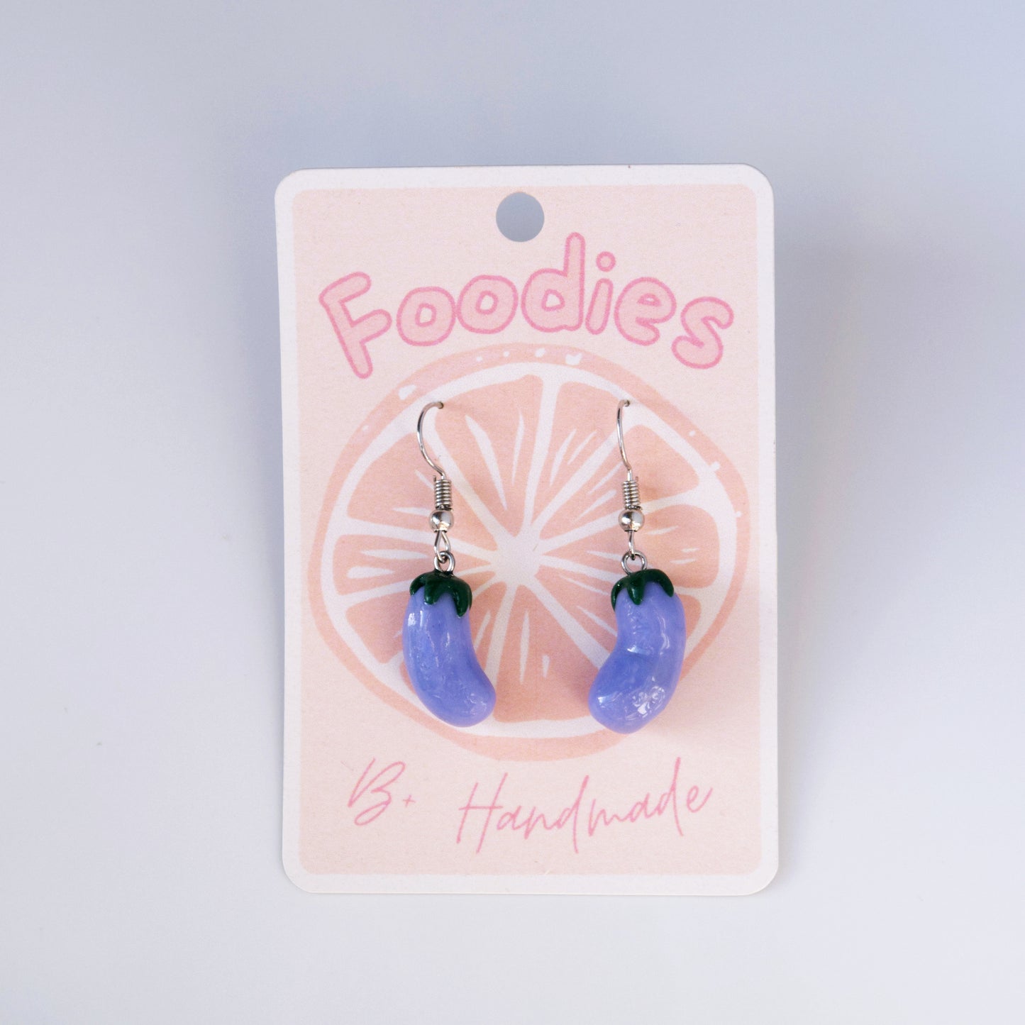 Foodies: Polymer Clay Aubergine Earrings