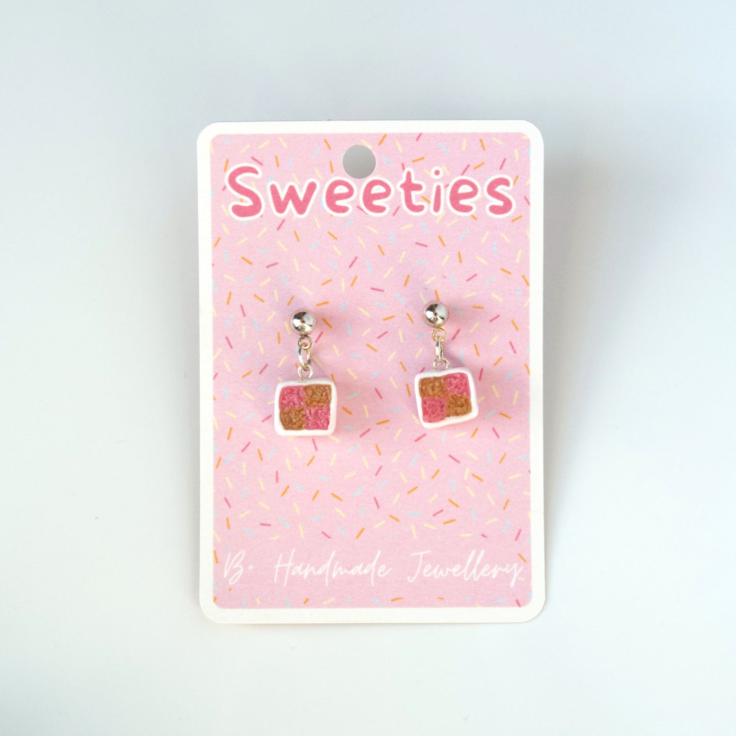 Sweeties: Battenberg Cake Polymer Clay Earrings