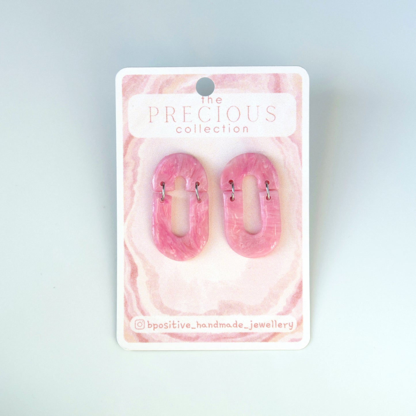 Precious Collection: Rose Oval Link Polymer Clay Earrings