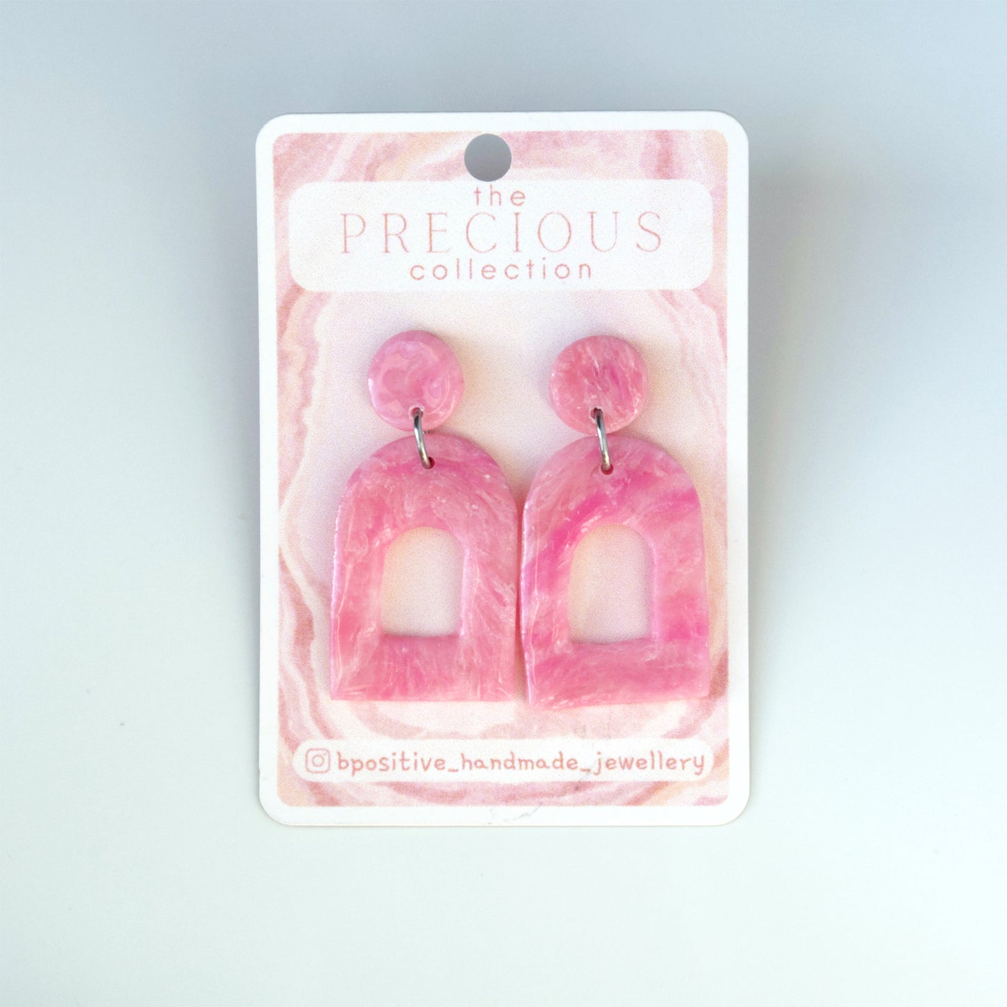 Precious Collection: Rose Circle Arch Polymer Clay Earrings