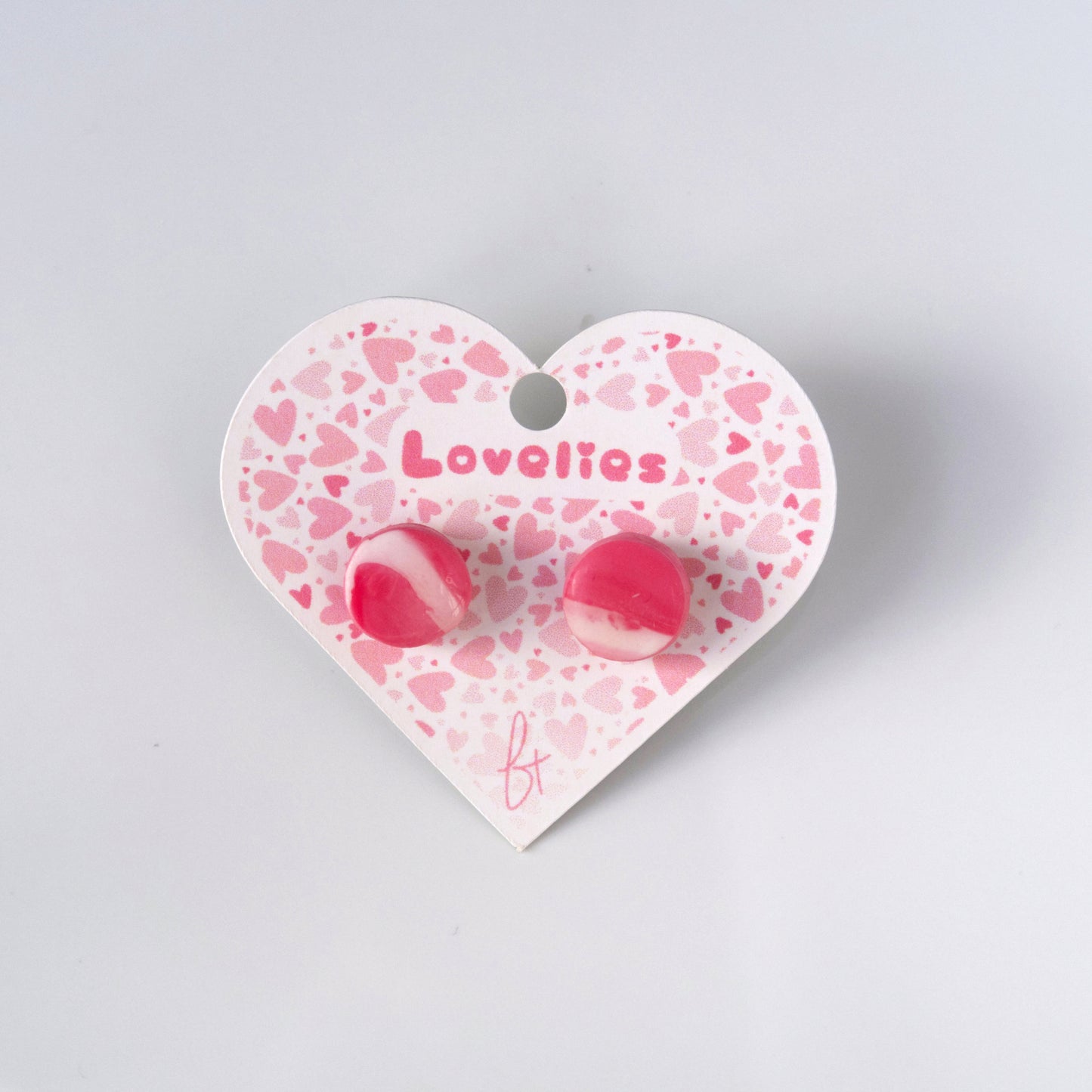 Lovelies: Pink Swirl Polymer Clay Studs