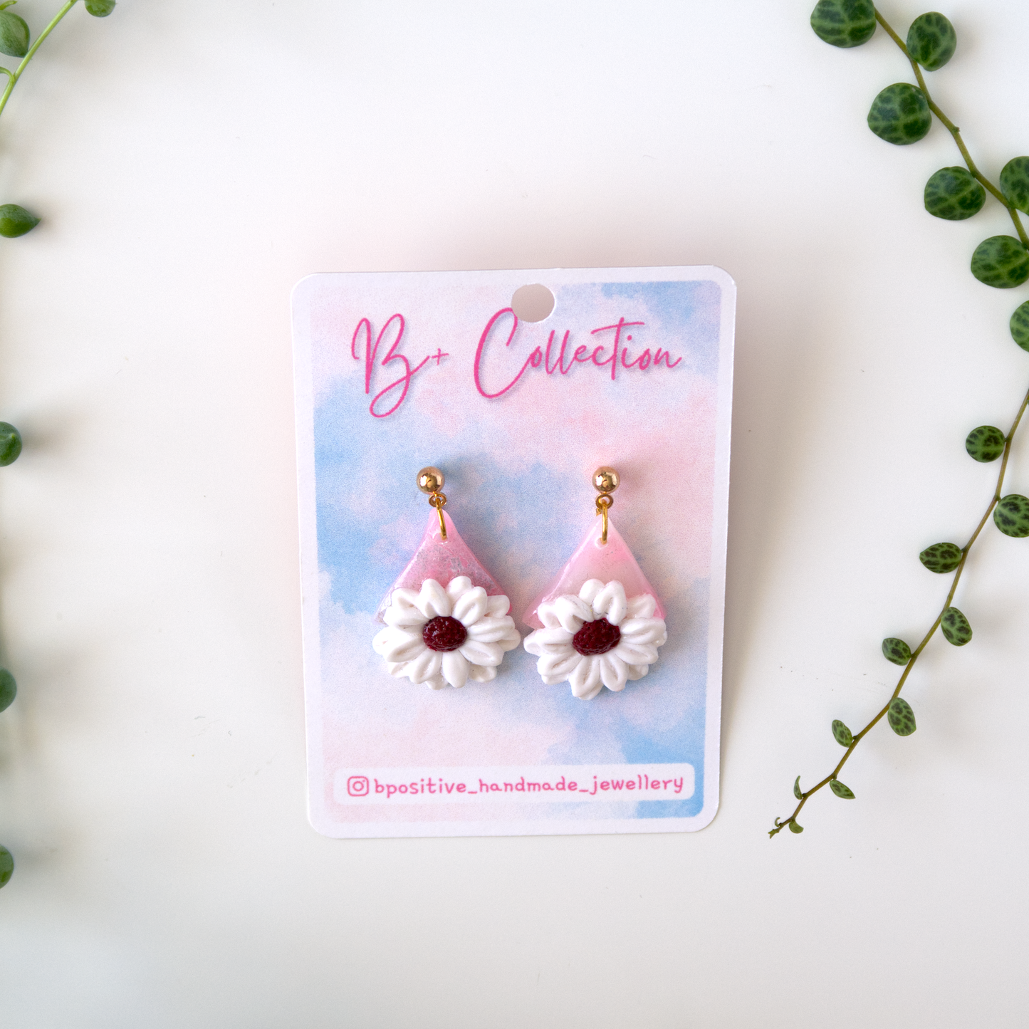 B+ Collection: Daisy Bloom Triangle Earrings