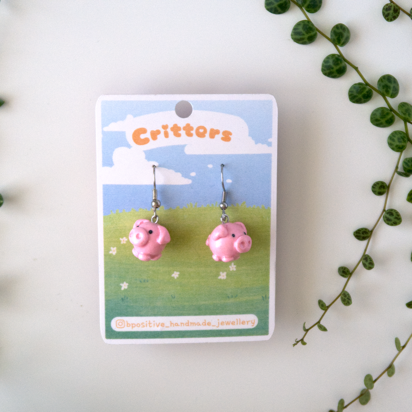 Critters: Polymer Clay Pig Earrings