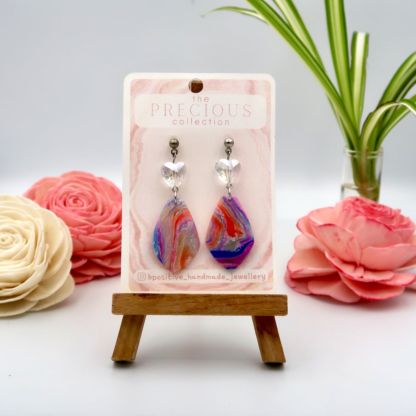 Precious Collection: Rainbow Agate Heart Diamonds