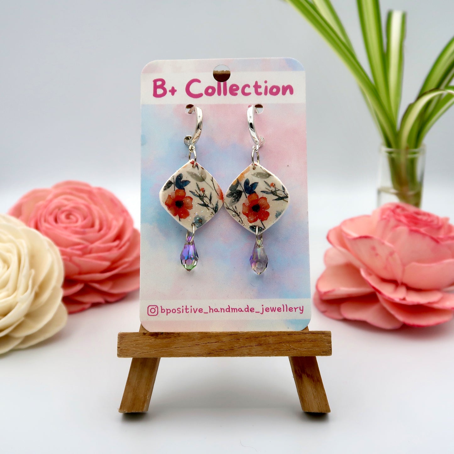 B+ Collection: Printed Floral Earrings
