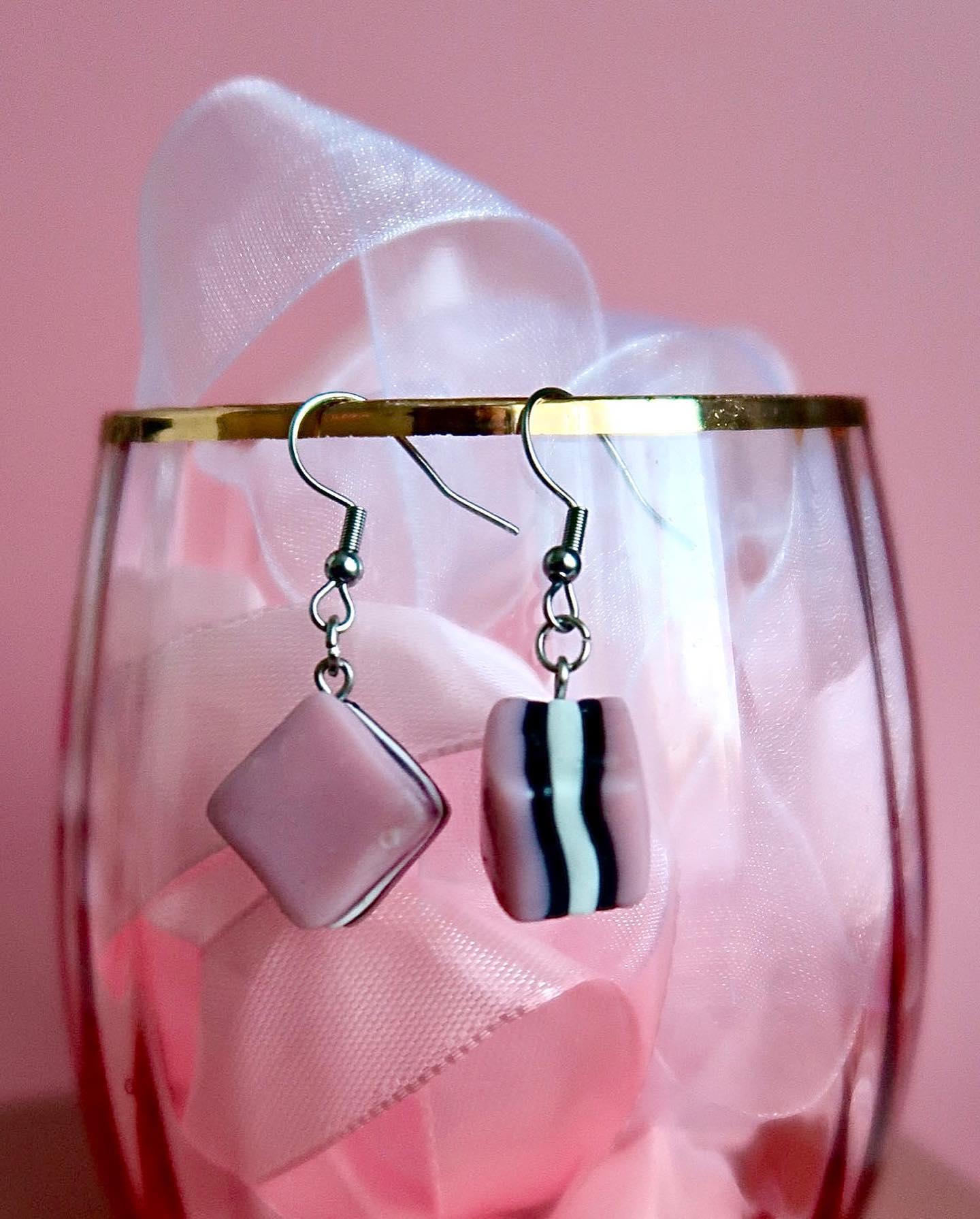 Foodies: Polymer Clay Liquorice Allsort Earrings