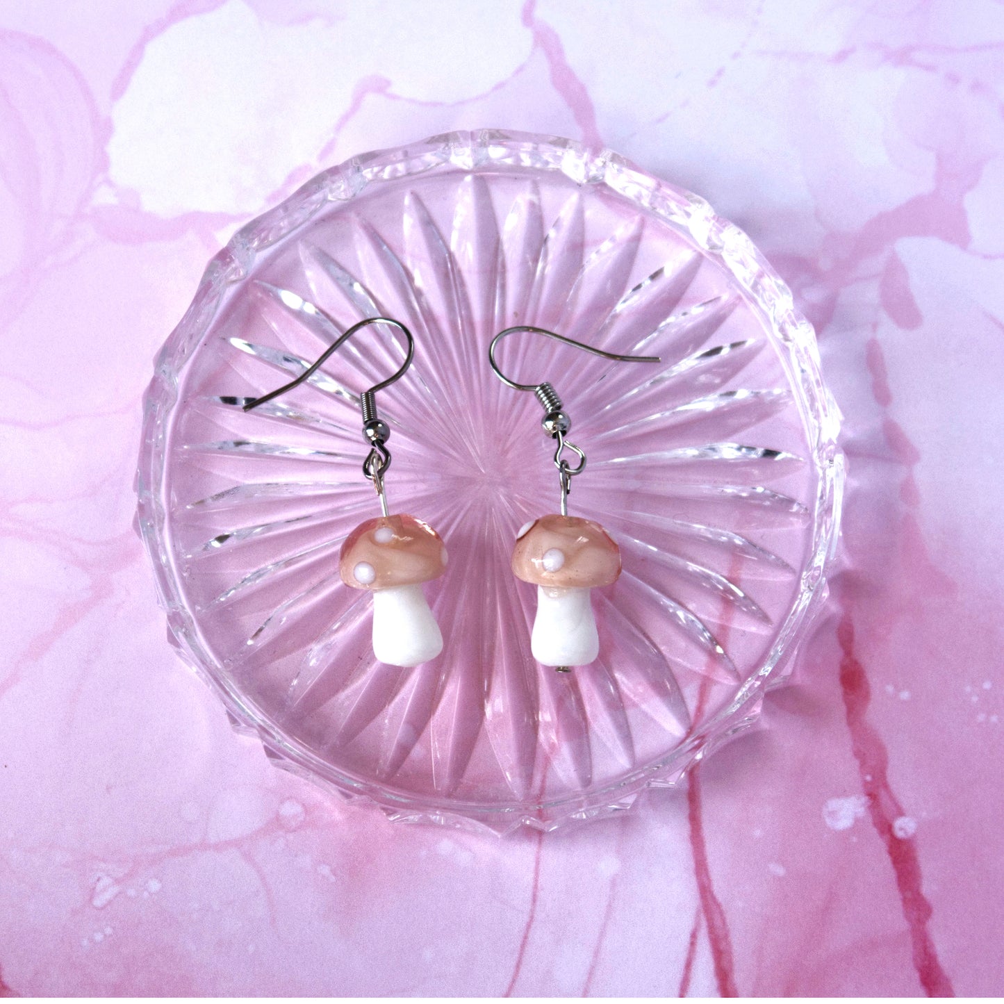 Finicky: Glass Mushroom Earrings