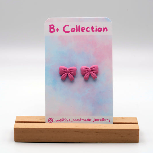 B+ Collection: Pink Bow Studs
