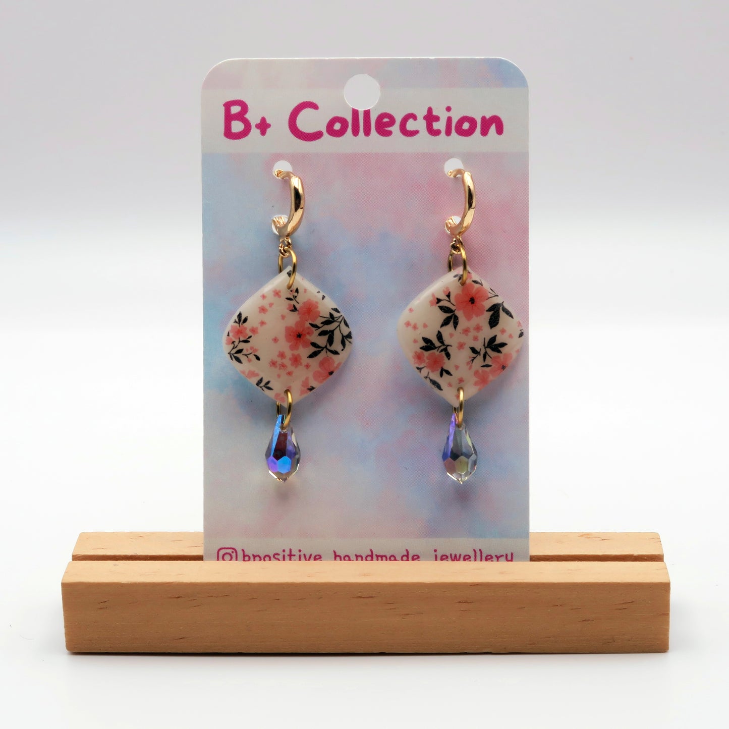 B+ Collection: Delicate Floral Printed Earrings