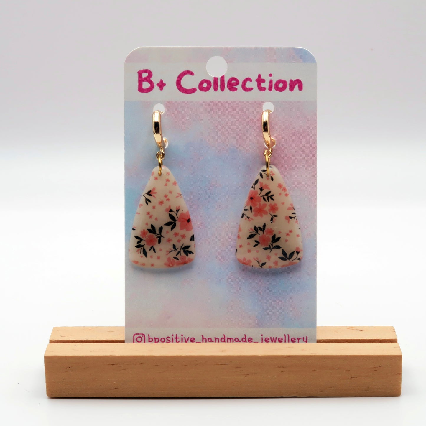 B+ Collection: Delicate Floral Printed Earrings