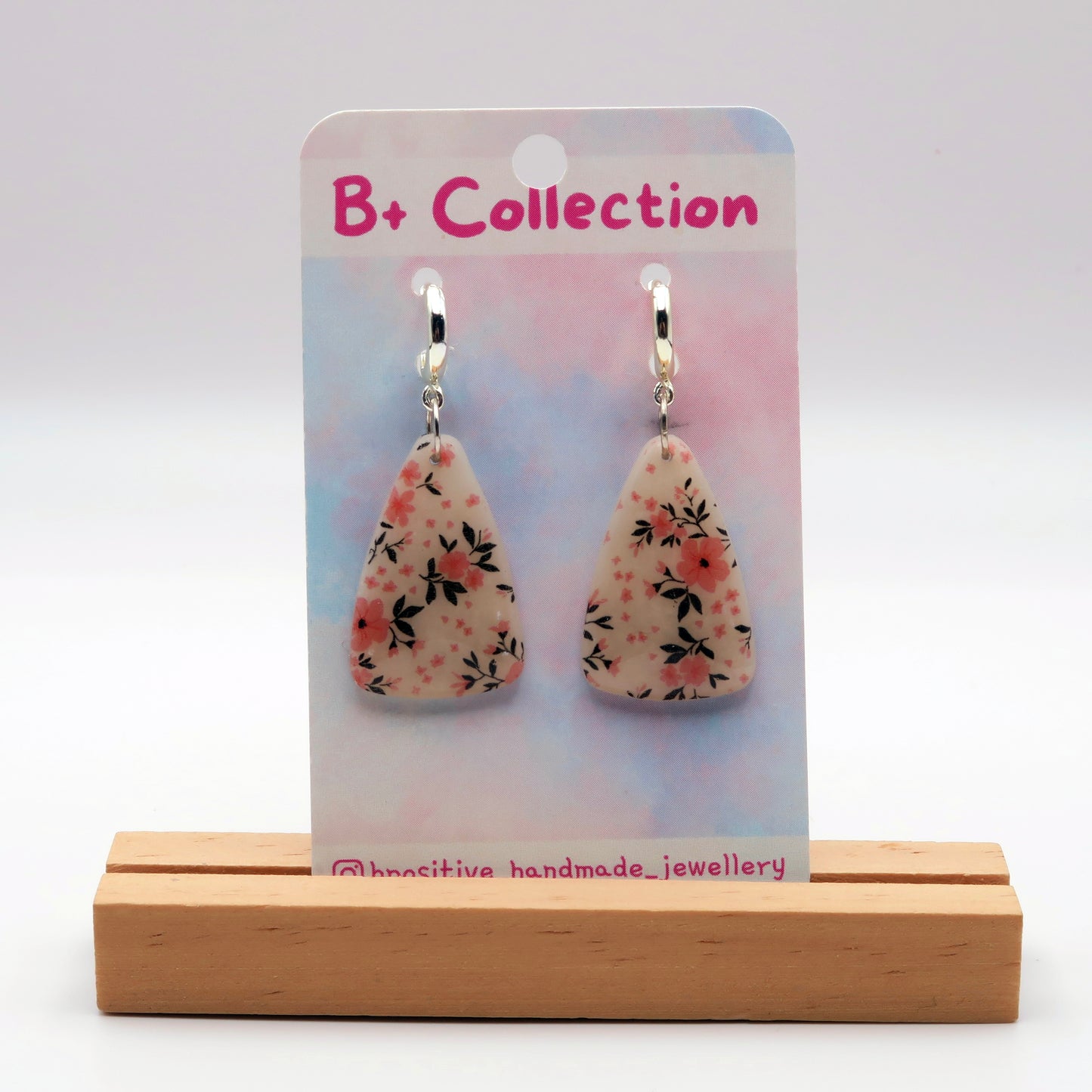 B+ Collection: Delicate Floral Printed Earrings
