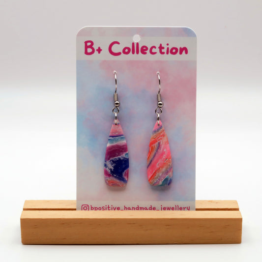 B+ Collection: Rainbow Agate Style Drop Earrings