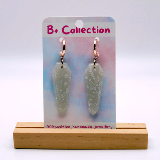B+ Collection: Printed Translucent Diamond Point Earrings