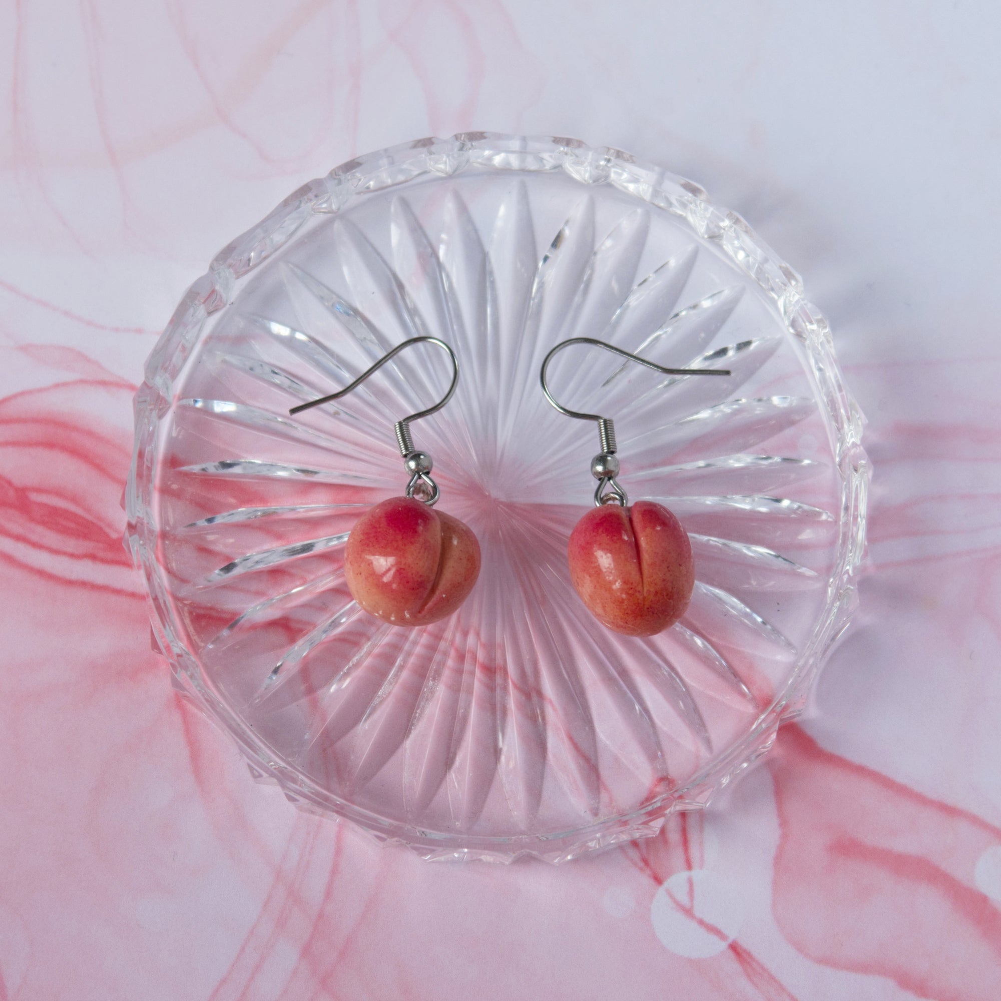 Peach polymer 2024 clay earrings