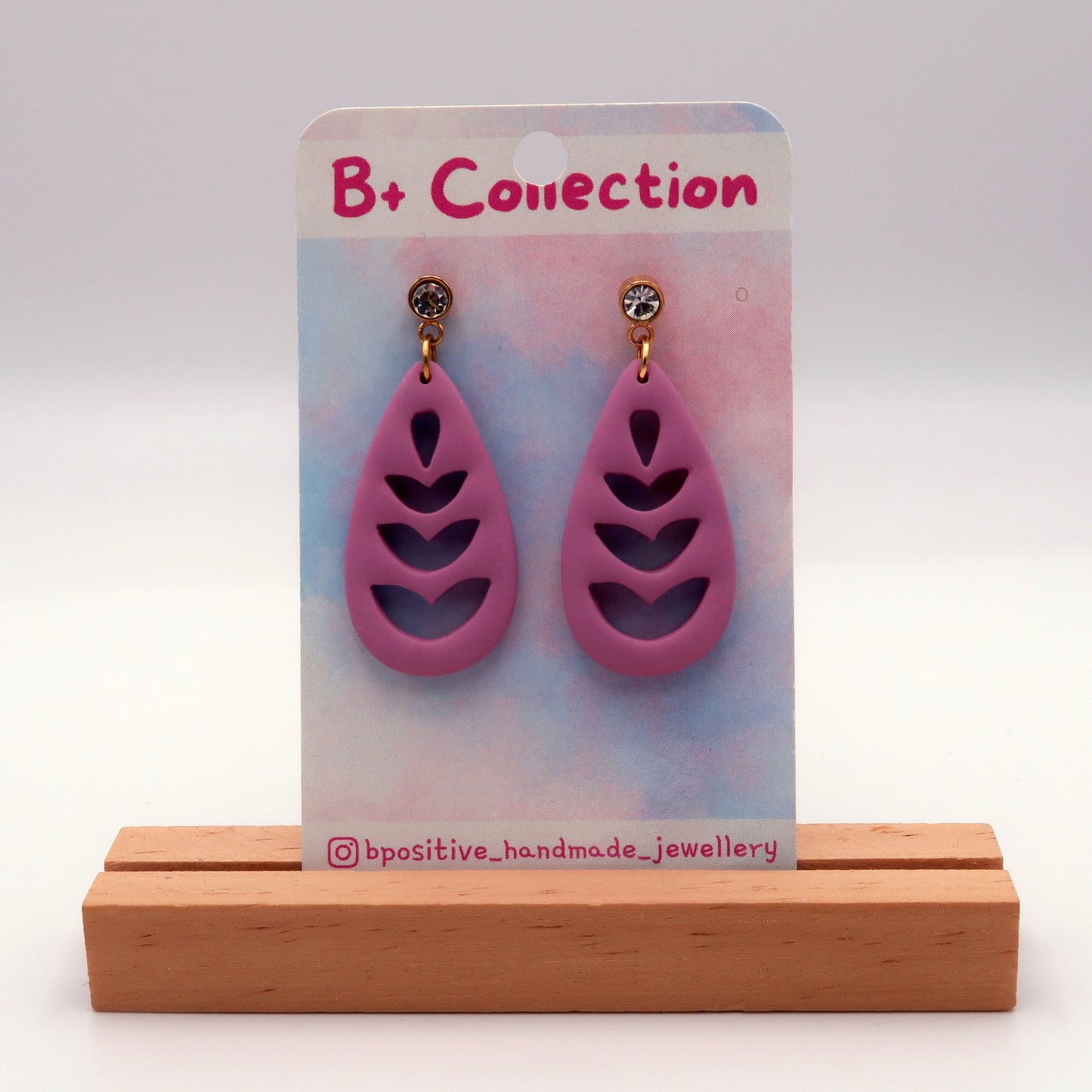 B+ Collection: Floral Teardrops in Pink