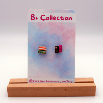 B+ Collection: Tiny Book Stack Studs